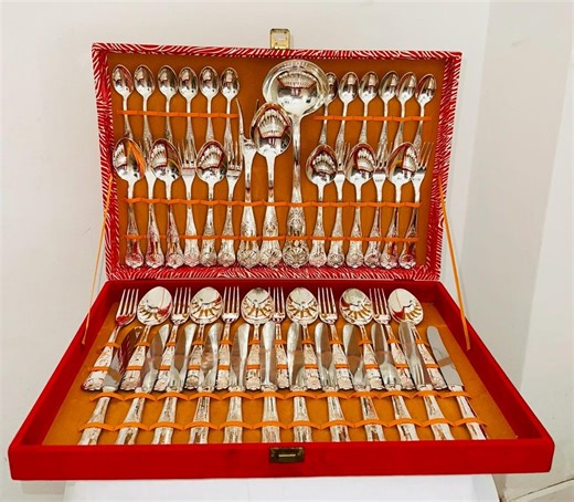 Italian Baroque Cutlery Set (51 Pieces) • Silver Plated for 12 • Vintage Mid-century Regency • Luxury Made in Italy With Original Case - Etsy UK