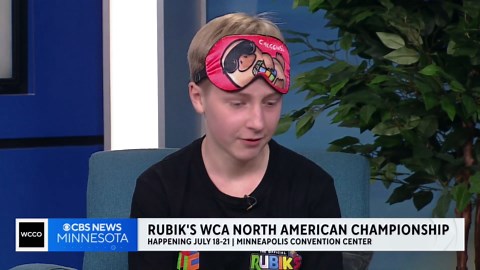 Watch speed cuber Charlie Eggins solve a Rubik’s Cube—blindfolded