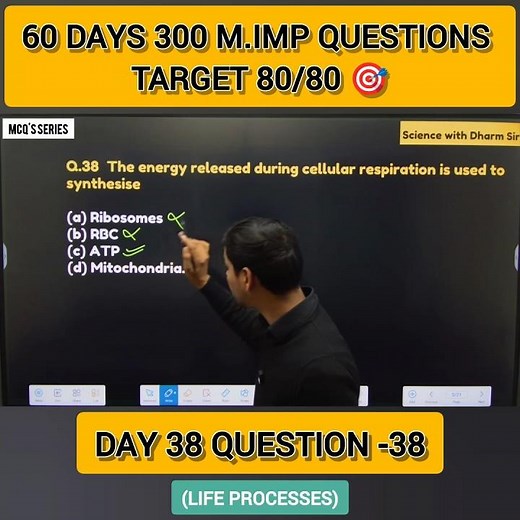Day 38 | MCQ–38 | Life Processes | 60 Days – 300 Questions