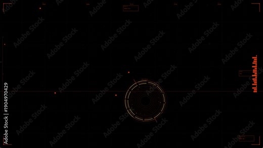 Hud animation showing basic user interface elements for a video game or software application during an active display session