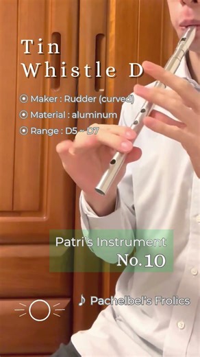 #Patriʼs_Instrument No.10 - #tinwhistle D (Rudder, curved) "Pachelbel’s Frolics"