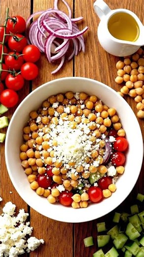 Mediterranean Chickpea Salad 🥗 | 10-Min Healthy Recipe