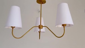 Elegant Modern Gilded Splendor the Brass Chandelier With Linen Shade - Etsy
