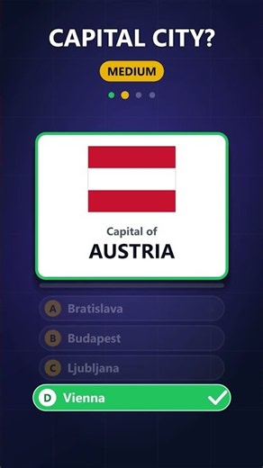 Capital Cities Quiz: Easy to Impossible #shorts