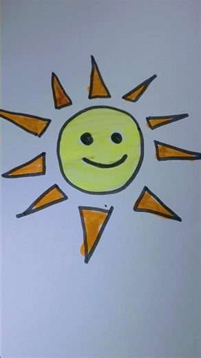 Drawing and coloring sun