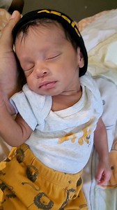 Baby Azaio Kingsly, it's time to try on your clothes. lol, He's a small Preemie, and Newborn clothes are big on him. But I'd love to see how didn't brands fit on our baby boy. Inspire others to be limitless. #Preemiestrong #RainbowBabies #Newbornclothes | Marie K. Bright Eyes Look at me
