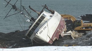 Trawler crashed on rocks off Cape Elizabeth after crew member fell asleep, boat's owner says