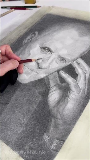 Sir Anthony Hopkins Full Timelapse Graphite Drawing Portrait Process