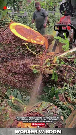 Tree Cutting Workers | Manual Tree Cutting Process in the Field #workerlife #woodworking