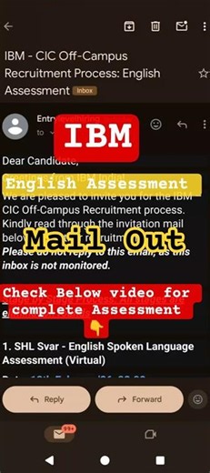 IBM English Assessment|| IBM CIC Off campus Mail out|| IBM English spoken assessment