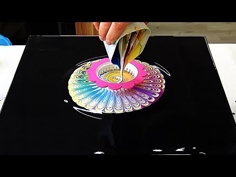 (634) Split cup Strainer acrylic pour painting ~ Fluid art tutorial ~ Easy beginner technique
