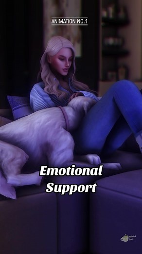 Emotional support animation pack 🐶 Available now on my patron, link in bio ❤️ #thesims4 #sims4animations #sims4machinimas #sims4storytelling #simstok