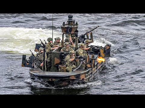 US Deadly Naval Special Warfare Combatant Craft Crewmen and High-Speed Boats in Action