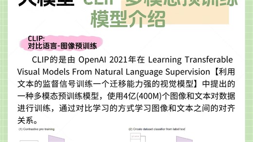 大模型-CLIP 多模态预训练模型介绍