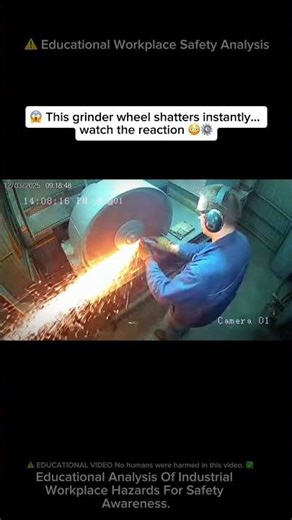 ⚠️ CRAZY Bench Grinder WHEEL FAILURE Shatters Instantly 😳⚙️ #workfails