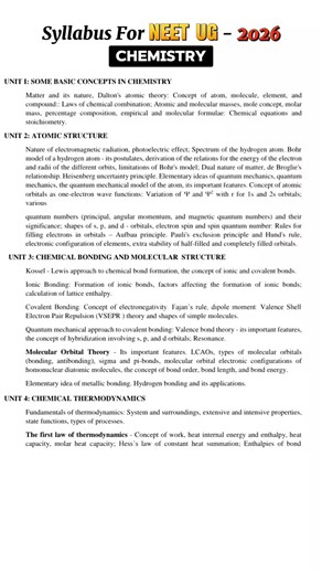 Syllabus For NEET UG 2026 || Chemistry Syllabus Neet #neet#syllabus #neetsyllabus2026#chemistry
