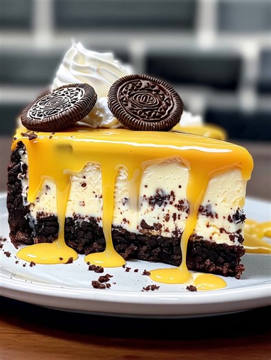29K views · 1.1K reactions | Golden Drizzle Oreo Cheesecake Creamy vanilla cheesecake layered on a chocolate cookie crust, drenched in golden caramel sauce, and topped with Oreos. Yield: 1 cheesecake (10 slices) | Temp: 325°F (165°C) | Time: 1 hr 20 min + chill time Key Ingredients First: Chocolate sandwich cookies (Oreos) Cream cheese Eggs Caramel sauce (thick and glossy) ................................. Full Recipe in First Cօʍʍеոτ  | Healthycutmeals by Claire | Facebook