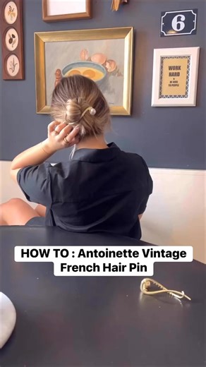 These pins are simple and made to secure any updo with a classic feel. They are just as cute as they are functional and made for everyday use. This is a beautiful gold French pin that measures 4 inches long. You can do a bun or a half up with it and put the straight part without the teeth behind your hair while having the curved part on top of your hair with the teeth, securing your hair down. I'm seriously in love with this pin! @shopandi_ | WIMBERLY’S BEAUTY BAR