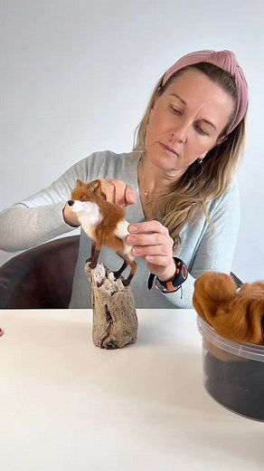 Needle Felted Fox Sculpture for Unique Gifts