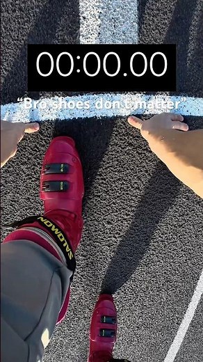 100 meter dash in ski boots