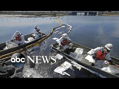 California crews race to contain massive oil spill