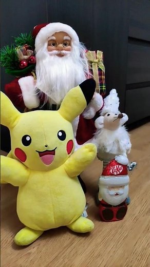 Pikachu Surprises Santa With a Dance! 🎁💛#Pikachu #Christmas #Santa