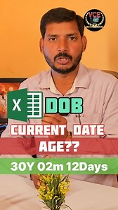 9.2K views · 133 reactions | MS Excel me DOB se age calculator Age calculator in ms excel Excel me age calculator #exceltips #exceltricks #exceltutorial #pctips #howto #computer #education #teaching #educational #technology #reelsfb #reelstrending #vanyaclasses #explore | Vanya Classes | Facebook