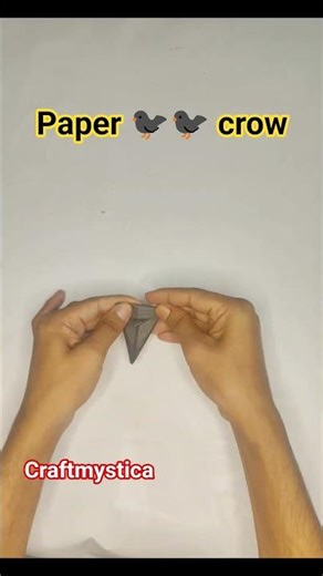 Spooky Paper Craft🐦‍⬛|Easy Origami Raven for Halloween Decor|origami papercrow|#diy #halloween#craft