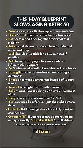 👆 1-Day Blueprint That Slows Aging After 50 (Copy This!) | Anti-Aging #FitFixen #Shorts