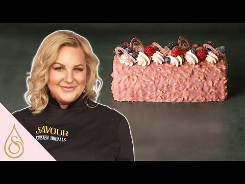Ruby Chocolate Roulade Cake | Full Recipe | Kirsten Tibballs