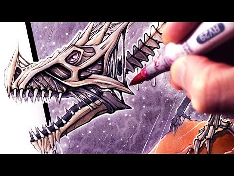Let's Draw a BONE DRAGON - FANTASY ART FRIDAY
