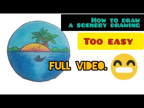 HOW TO DRAW A SCENERY DRAWING?🌅 Full video🤎