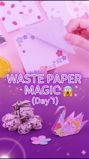 Don’t Throw Waste Paper! 😱 DIY Sticky Notes | Satisfying Stationery Craft Day 1 #Shorts #zonaartist