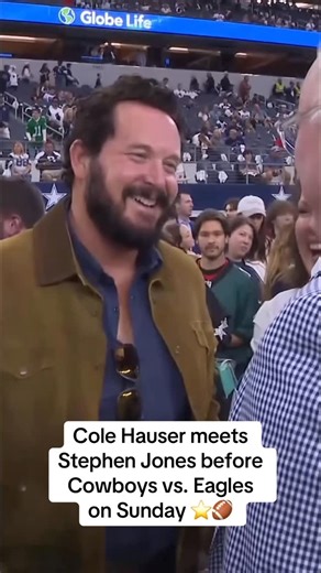 Jonah Javad on Instagram: "Cole Hauser meets Stephen Jones before Dallas Cowboys vs. Philadelphia Eagles on Sunday ⭐🏈 . . . . . #fyp #explore #nfl #cowboys #yellowstonetv #cowboysnation #yellowstone #dallas #football"
