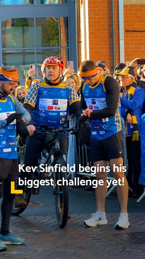 What this man does for his best friend ❤️ Leeds Rhinos legend Kevin Sinfield hugged best friends Rob and Lindsey Burrow before setting off from Headingley Stadium to conquer SEVEN ultra marathons across SEVEN different cities - in just SEVEN consecutive days! 😲 Inspired by former teammate Rob Burrow, Kev will run nearly 200 miles this week, raising vital funds for Motor Neurone Disease research 👏 Today, Kev runs from the Rhino’s home at Headingley all the way to York Minster. Tomorrow, he’ll j