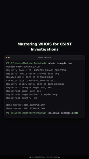 WHOIS Lookup and OSINT Basics | Educational