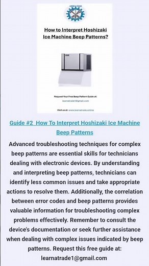 How to Interpret Hoshizaki Ice Maker Beep Sequence (Request Free Guide) #training #commercial