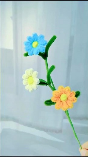 🌼 DIY Fuzzy Wire Daisy Flower 🌼 | Easy & Cute Craft Idea ✨