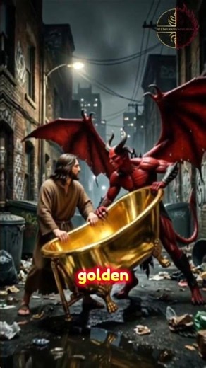 The Golden Bathtub Showdown, Jesus Vs Satan 😳😳😳... #JesusChrist #God #Shorts