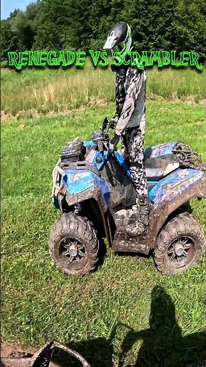 ATV drag race! - Can Am Renegade 1000xxc vs Polaris Scrambler 850 XP