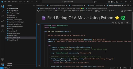 How to Scrape IMDb Movie Ratings Using Python (BeautifulSoup Tutorial)