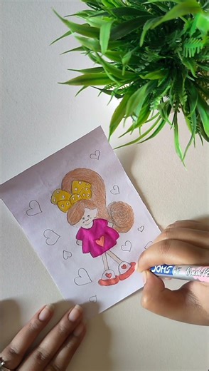 cute girl drawing🎀❤️🥰#youtubeshorts#cute#girl#drawing#painting#art#artist#love#support#subscribe