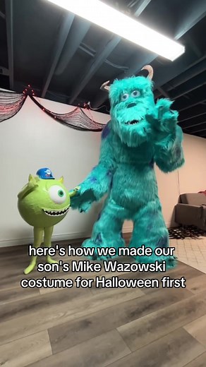 Building Mike Wazowski! #cosplay #familycostume #cosplayer #monstersinc #halloweencostume @missalyssapiano #costume