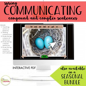 NO PRINT Spring Communicating Compound & Complex Sentences for Distance Learning