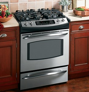 GE Profile™ 30" Dual Fuel Slide-In Range|^|J2S968SEKSS