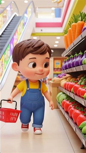 Vegetable Shopping Fun | Kids Learning Video | Learn Veggies Names . #shorts #nurseryrhymes #kids