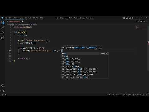 Write a program to check if given character is digit or not in c language in vs code | ‪@mrpkcoder‬
