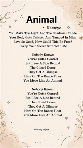 KATSEYE – Animal (Lyrics) 🎧 | Official Lyric Video | Whispry Nights
