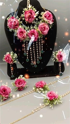 🌺lestst Floral jewellery👌 for mehndi 2025flower jewellery set for mehndi, flower jewellery for haldi