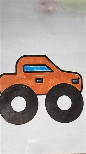 Monster Truck Kaise Banaye? 🚗 Easy Toy Car Drawing & Coloring for Kids #carcraft